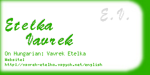 etelka vavrek business card